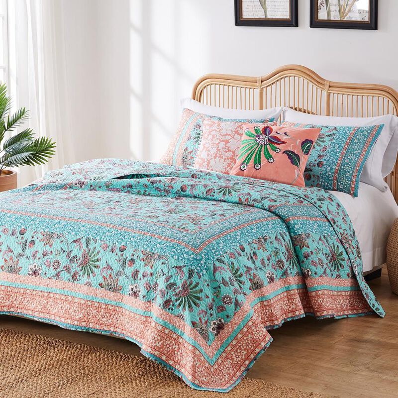 Greenland Home Fashions Barefoot Bungalow Audrey Quilt and Pillow Sham Set