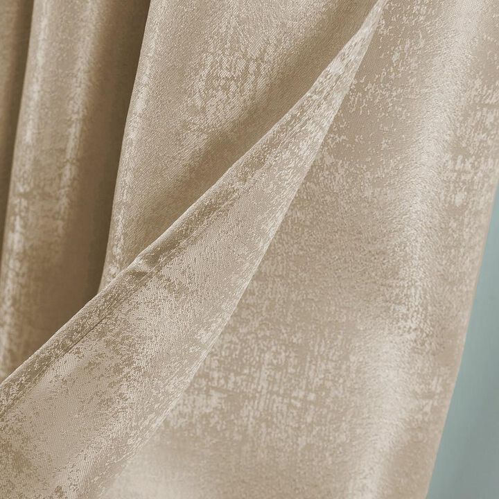 Oliva Gray Nora Embossed Blackout Grommet Panel - 52x90" Gold