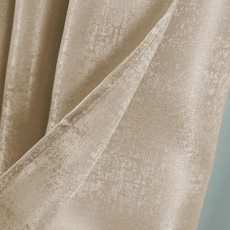 Oliva Gray Nora Embossed Blackout Grommet Panel - 52x90" Gold