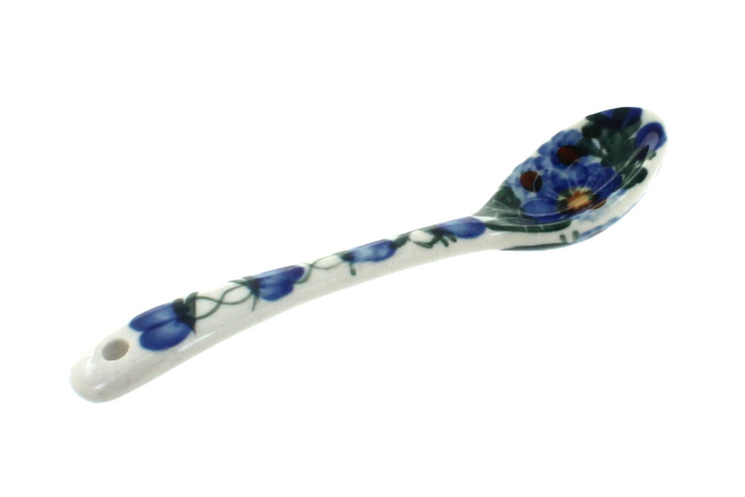 Blue Rose Polish Pottery Sugar Spoon