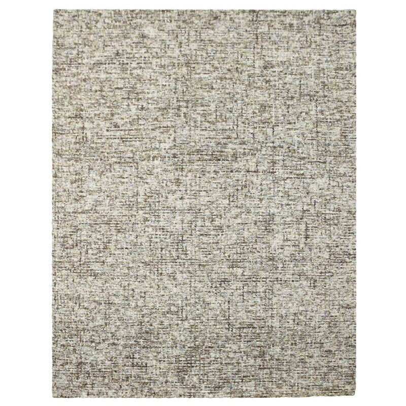 RUGSOTIC CARPETS HAND TUFTED WOOL ECO-FRIENDLY AREA RUGS  - 8'x10', Rectangle Shape, Dark Brown & Beige, Solid Plain Design, High Pile Handmade Area Rugs for Living Room, Bed Room (KWC111)