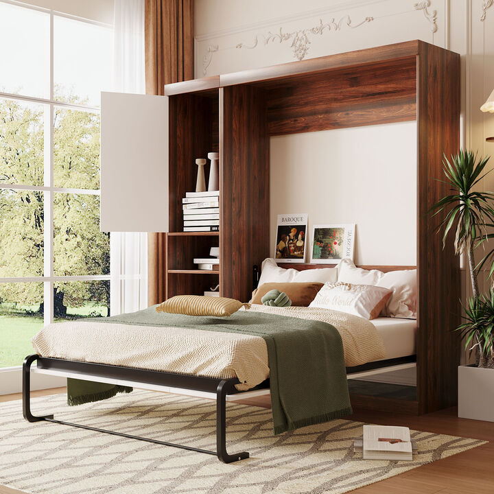 Merax Murphy Bed Wall Bed with Cabinet