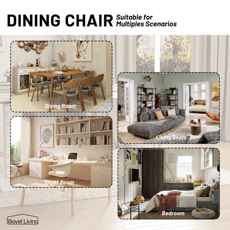 PU Dining Side Chair with Metal Legs,  for Dining Room, Bedroom, Living Room, Study Room, Office Area (Set of 2)
