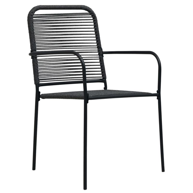 vidaXL 3 Piece Garden Dining Set Black Glass and Steel