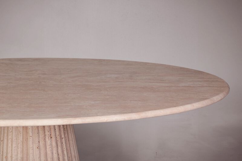 Daisy Travertine Oval Dining Table 59"