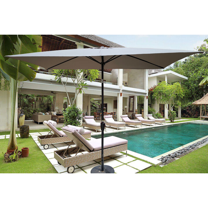 6 X 9FT Patio Umbrella Outdoor Waterproof Umbrella With Crank And Push Button Tilt