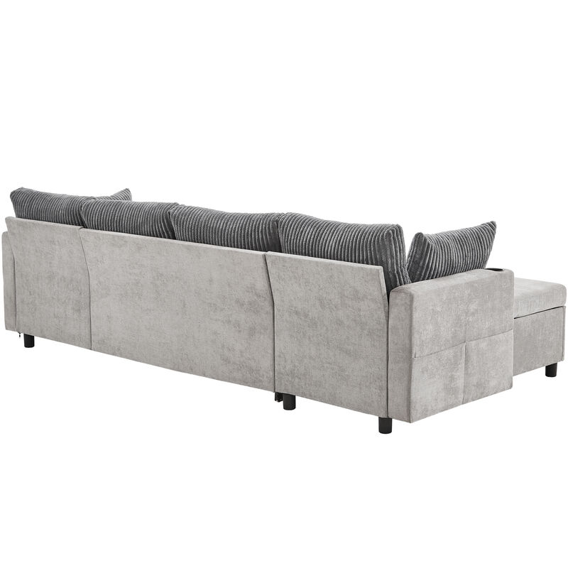Merax Pull-out Sofa Bed with 2 Cup Holders
