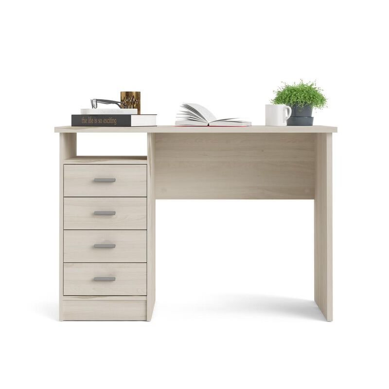 Tvilum Warner Desk with 4 Drawers, Light Woodgrain