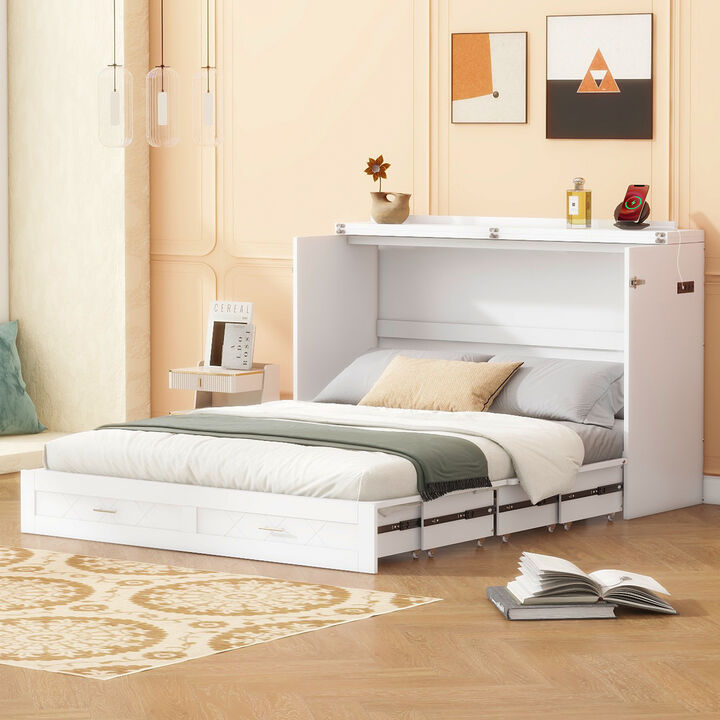 Merax Pulley Structure Design Murphy Bed Cabinet