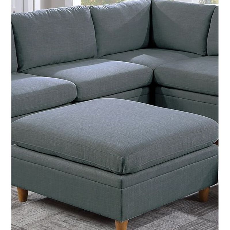 Living Room Furniture Ottoman Steel Dorris Fabric 1 Piece Cushion Ottomans Wooden Legs