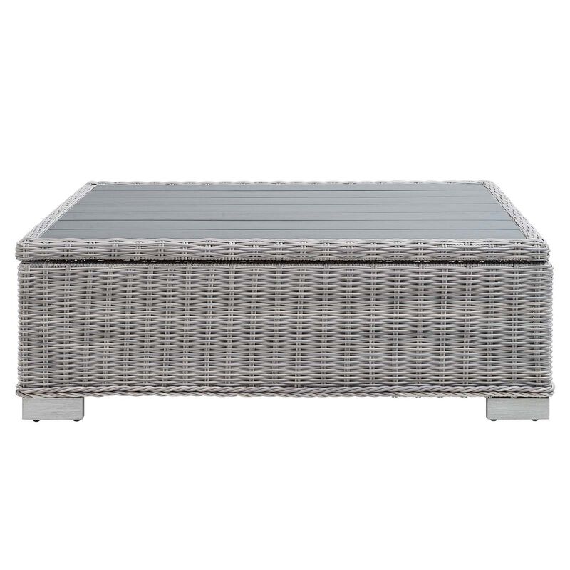 Conway 45" Outdoor Patio Wicker Rattan Coffee Table-Benzara