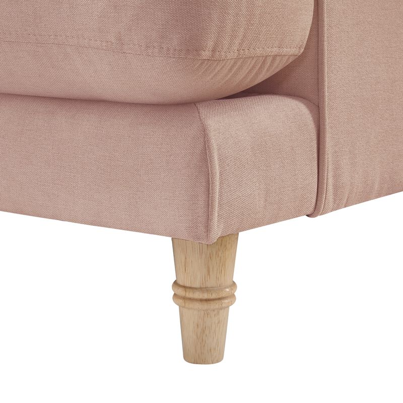 Rustic Manor Bridgette Velvet/Linen Chaise Sofa