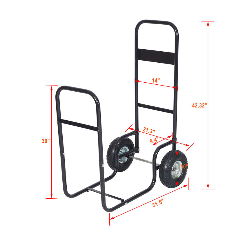 Streamdale Multipurpose Firewood & Heavy-Duty Cart with 200lb Capacity