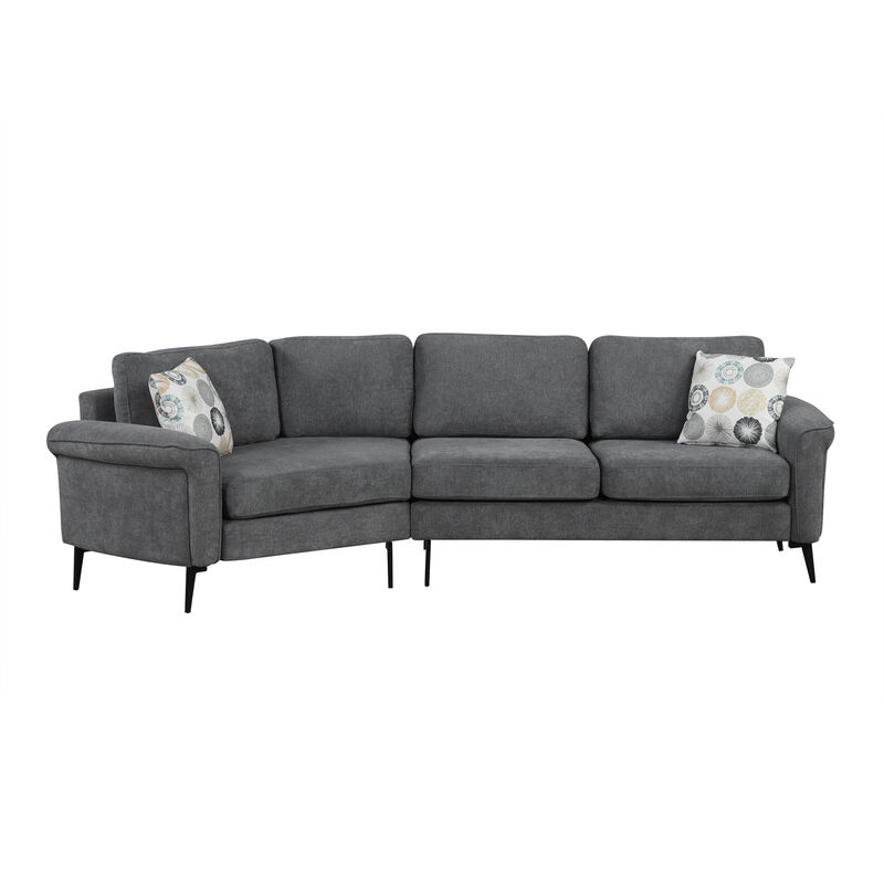 Merax Upholstered 3-seater Sofa Curved Sofa Couch