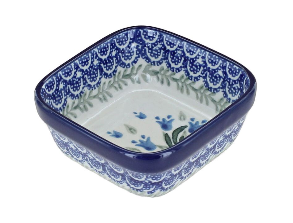 Blue Rose Polish Pottery Teresa Small Square Dish