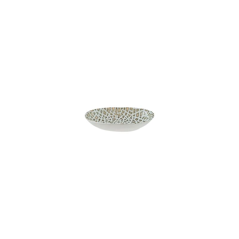Lapya Wood 6" x 4" x h:1" Organic Decorated Porcelain Platter (Set of 2)