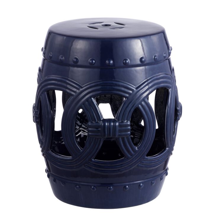 Lucky Coins Chinese Ceramic Drum Garden Stool