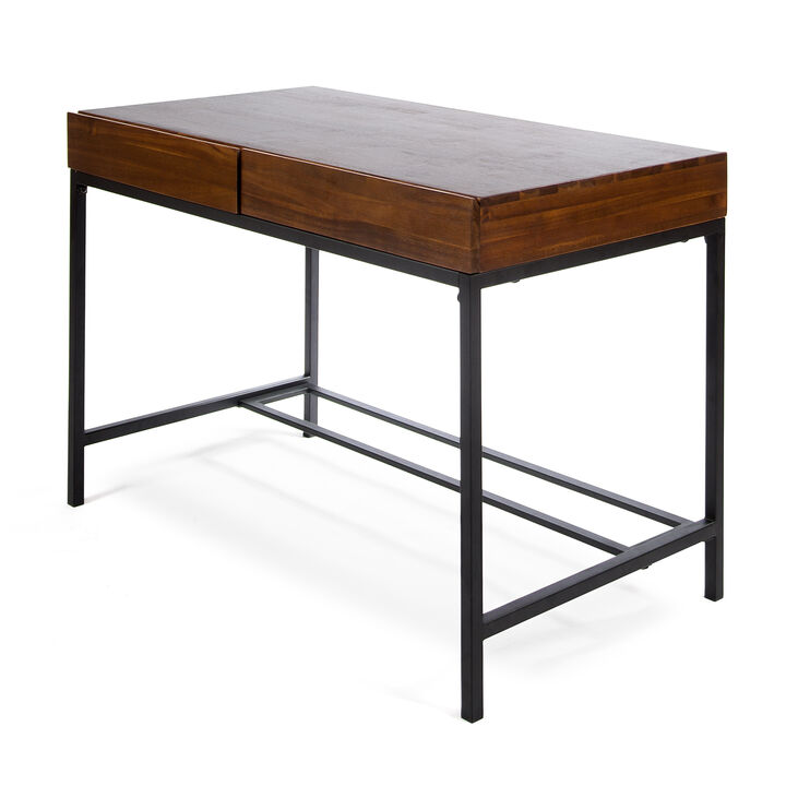 Industrial Acacia Wood Storage Desk Durability and Style Combined