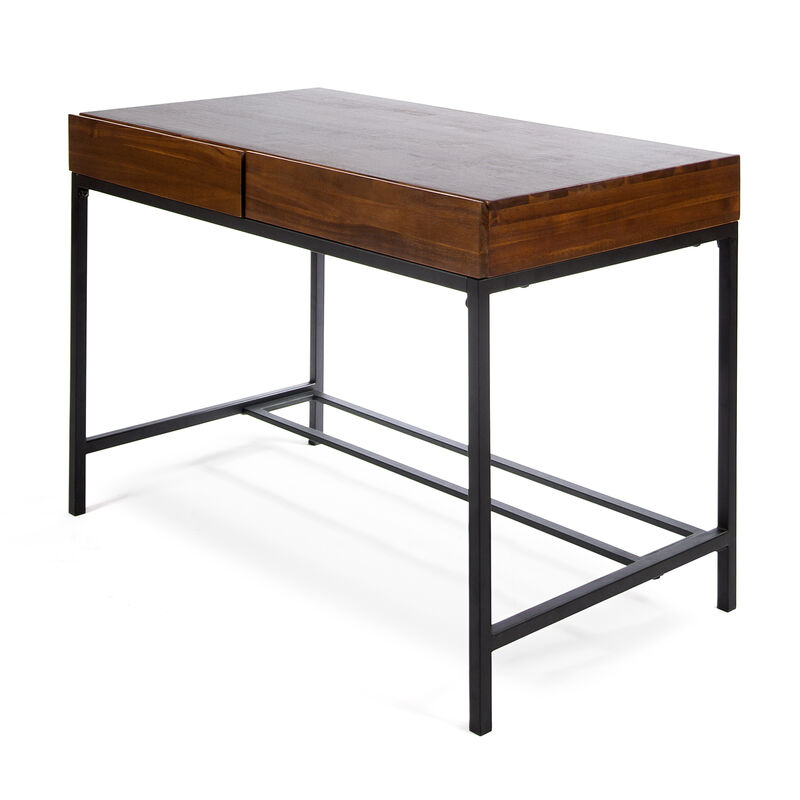 Industrial Acacia Wood Storage Desk Durability and Style Combined