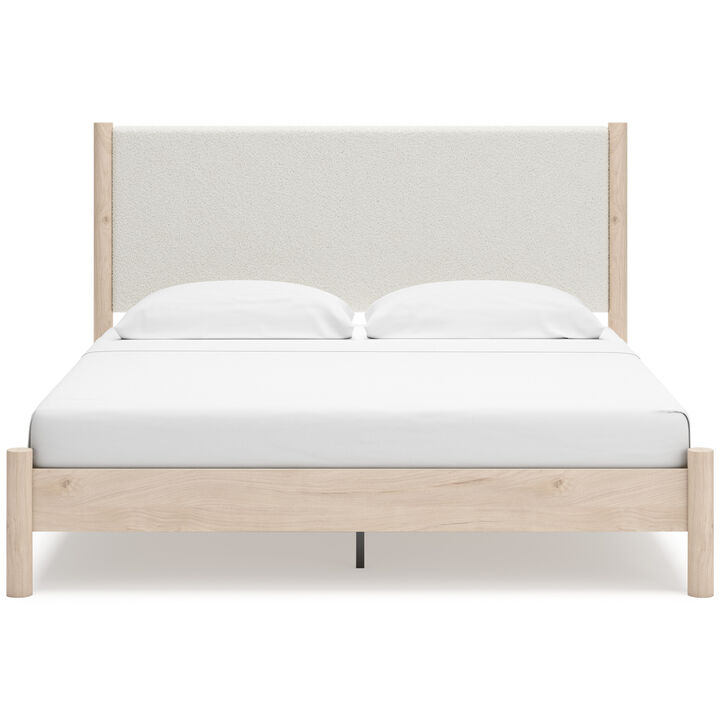 Cadmori Two-tone King Upholstered Panel Bed