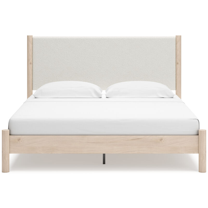Cadmori Two-tone King Upholstered Panel Bed