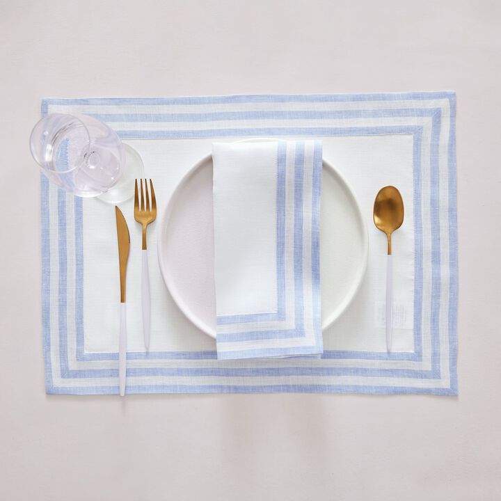 Solino Home 100% Pure Linen Placemats 14 x 19 Inch Set of 4 |Mila