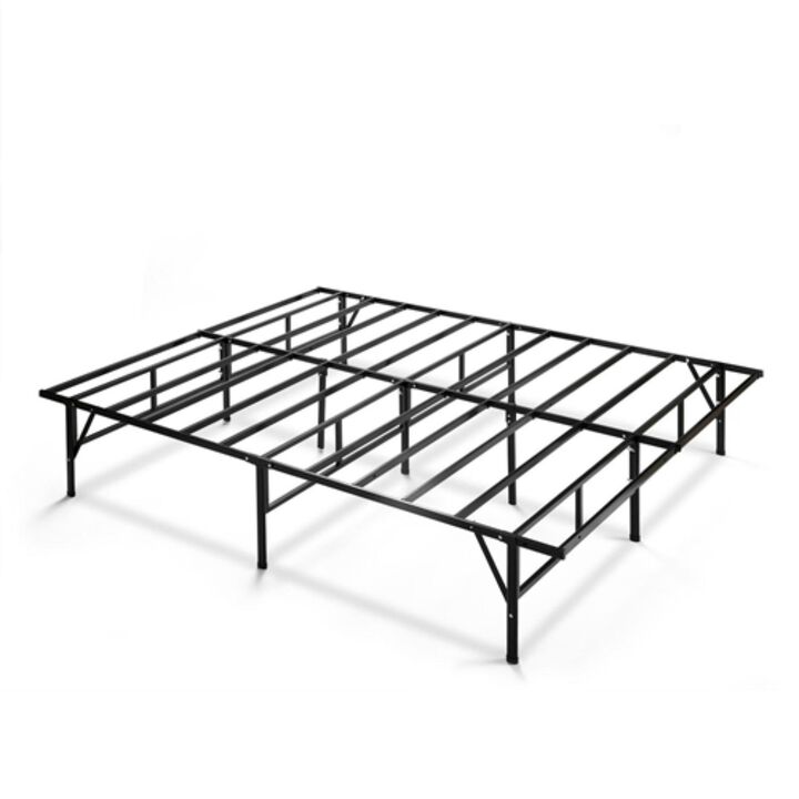 Hivvago Queen size Sturdy Black Metal Platform Bed Frame