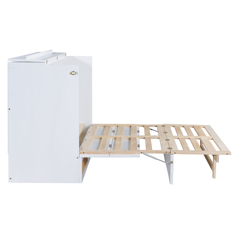 Merax Murphy Bed Cabinet with a Storage Drawer