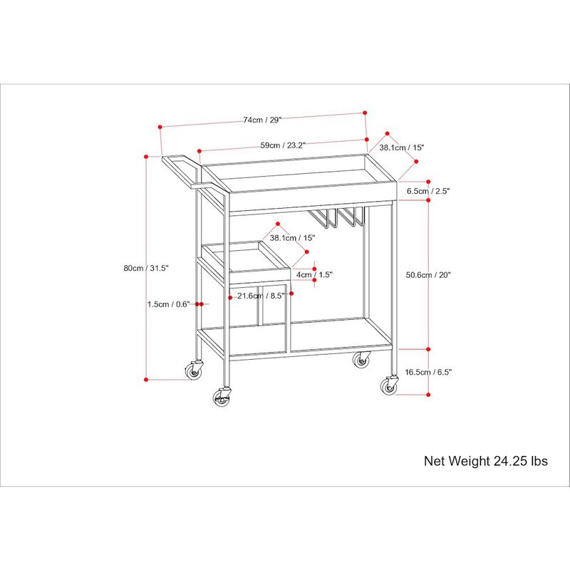 Simpli Home Barnes Solid Mango Wood 29 Inch Bar Cart In Natural