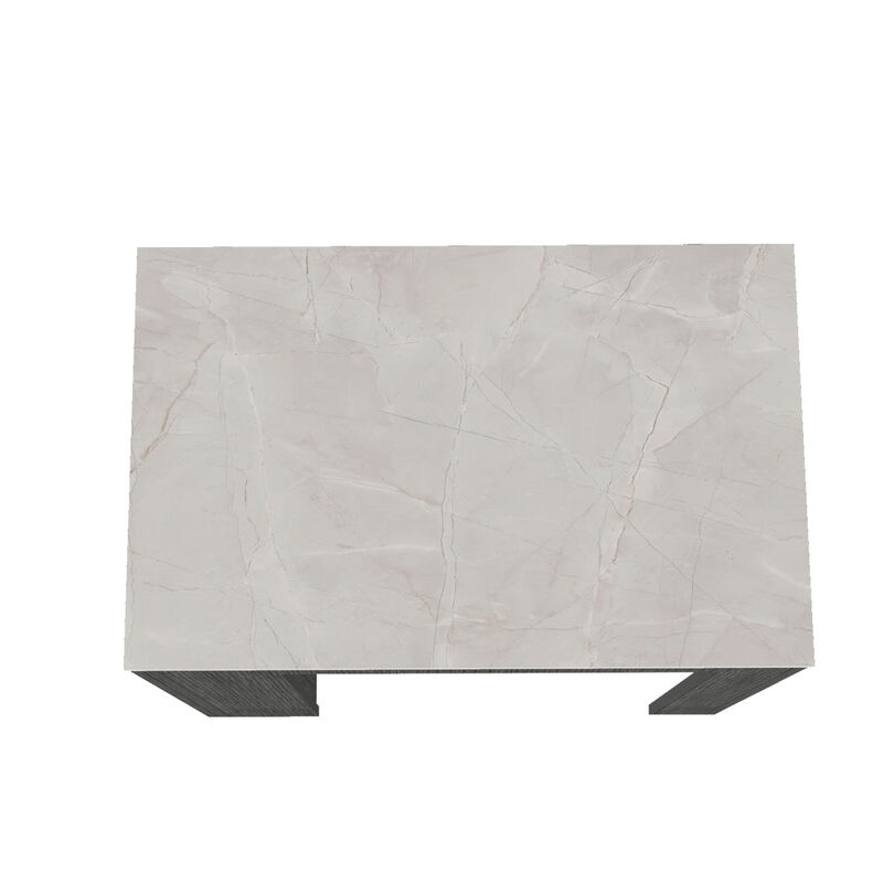 Kitchen Island Doyle, Kitchen, Smoky Oak / Ibiza Marble Color Finish