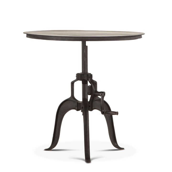 Belen Kox 30-Inch Adjustable Crank Iron Side Table with Matte Black Finish, Belen Kox