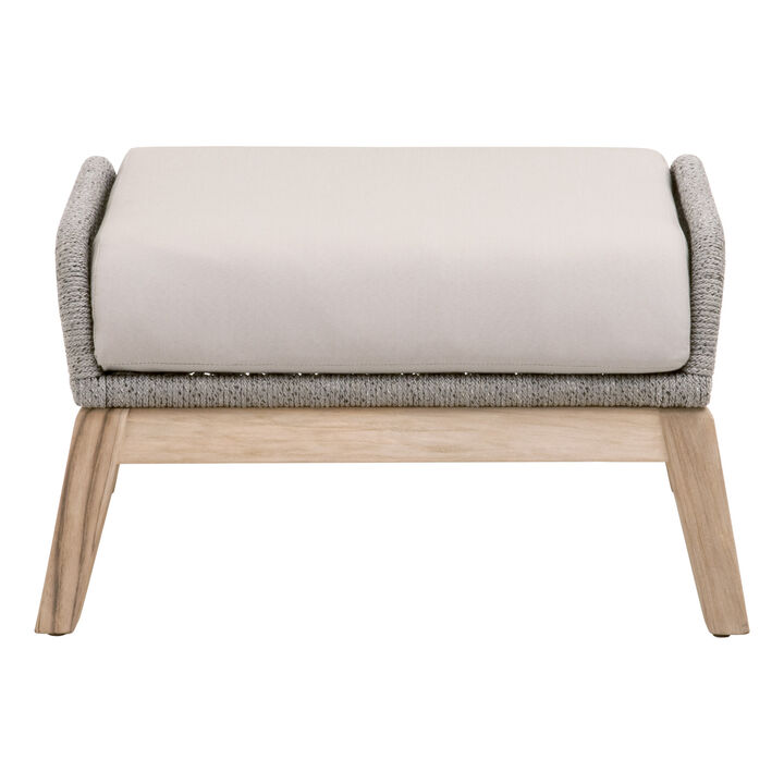 Loom Outdoor Footstool in Platinum