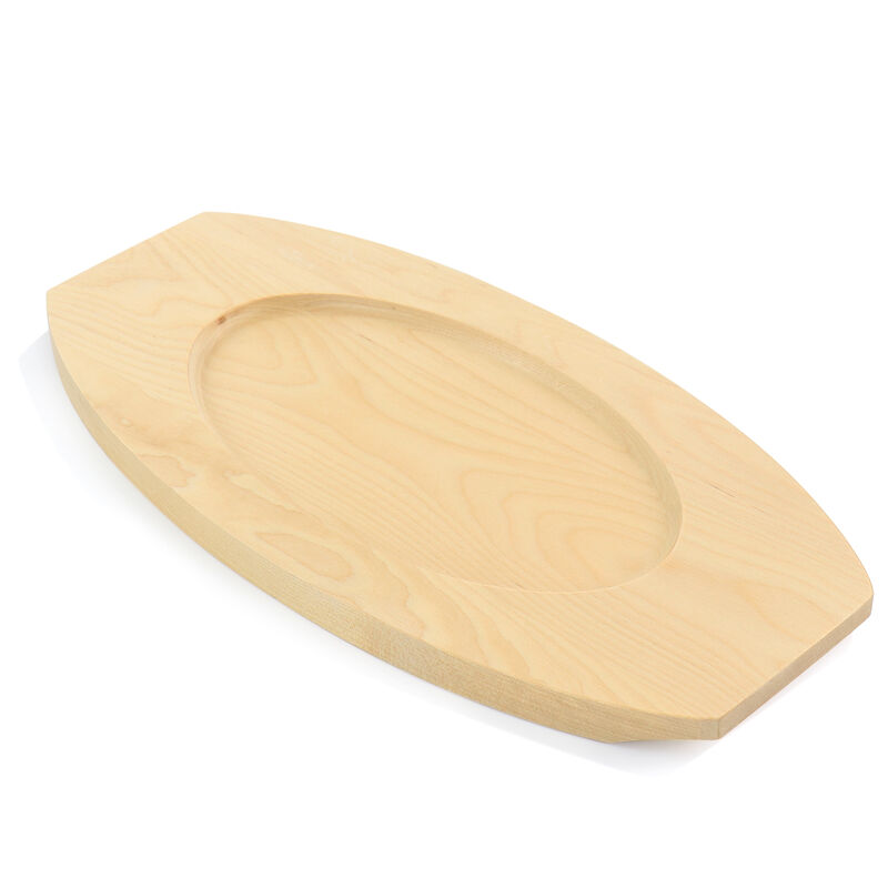 Martha Stewart 2 Piece Enameled Cast Iron Oval Casserole Birch Wood Trivet Set in Aqua