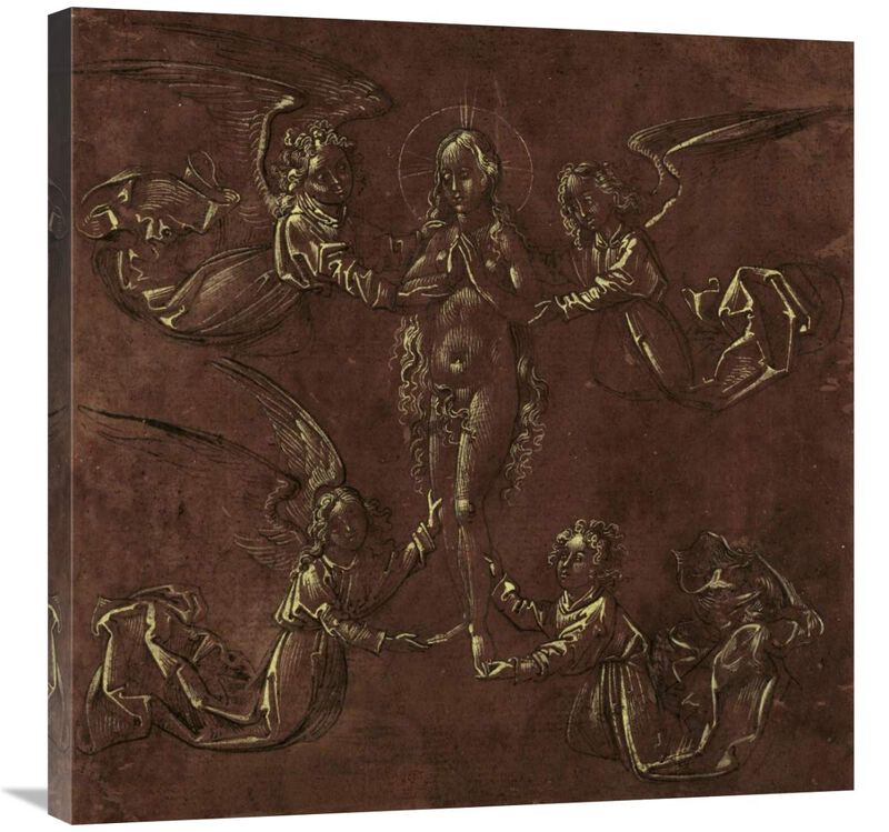 Mary Magdalen Transported by Four Angels-Canvas Art-30x30