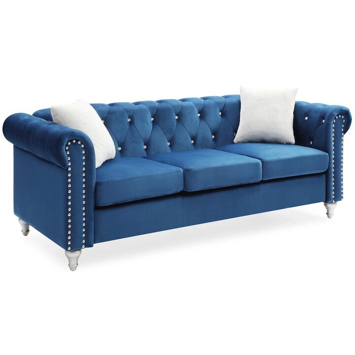 Glory Furniture Raisa Sofa in Navy Blue Color