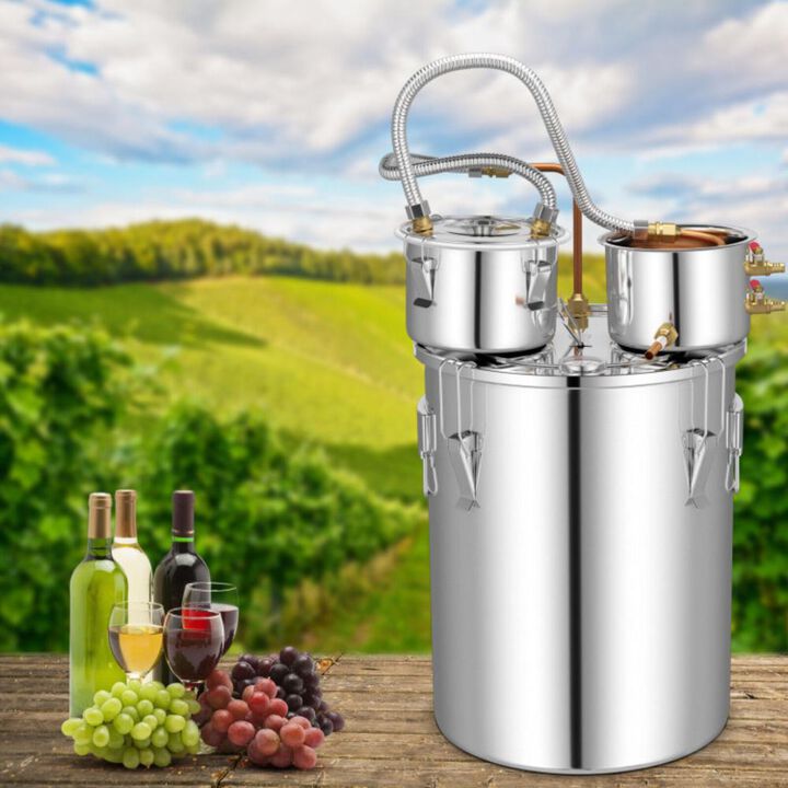 Hivvago 5/10 Gal 22/38 L Water Alcohol Distiller for DIY Whisky