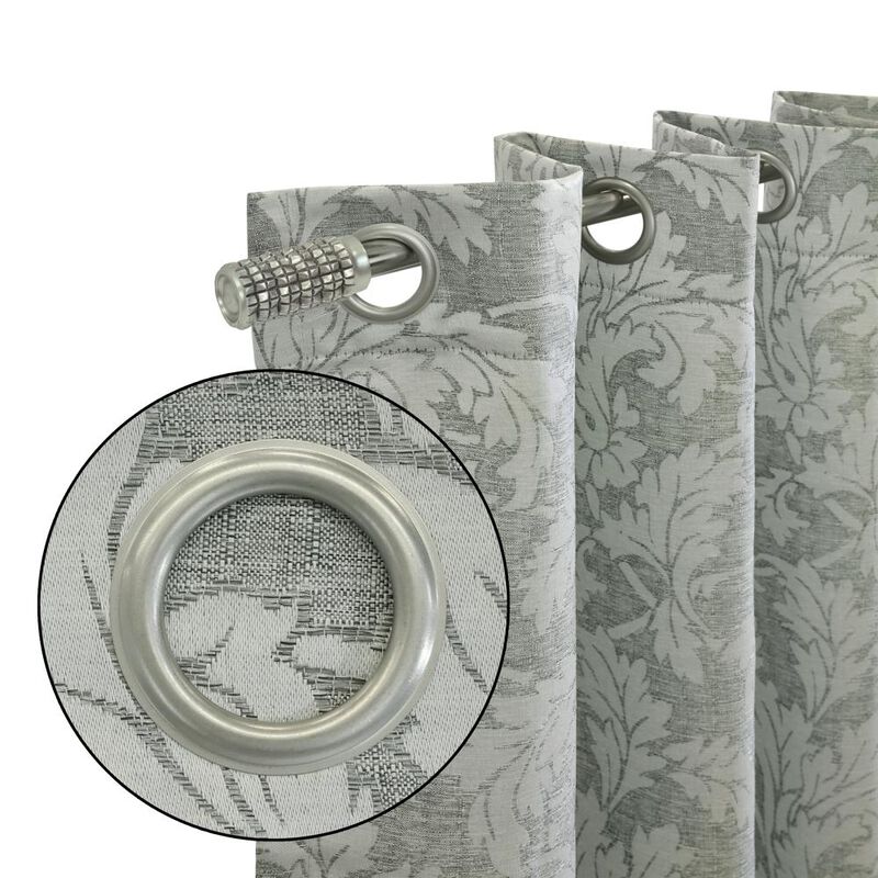Habitat Valencia Light Filtering Provide Daytime Privacy Rich Woven Branch Leaf Design Grommet Curtain Panel 52" x 95" Grey