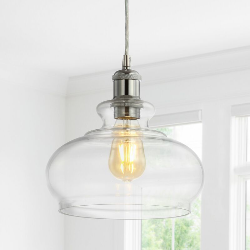 Wyatt Adjustable Drop Pharmacy Metal/Glass LED Pendant