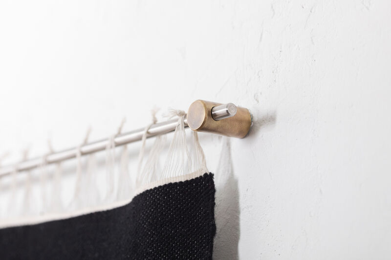 LLAMA Sheep Wool Handwoven Tapestry, Aged Bronze Wall Mount, Lapis Blue