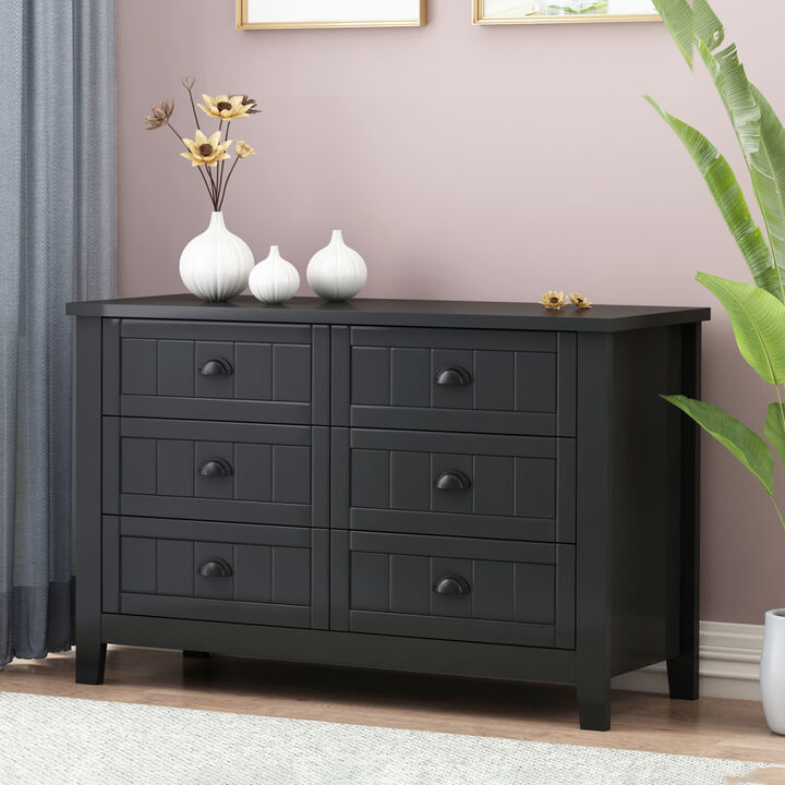 Retro Buffet Cabinet with Solid Wood Frame