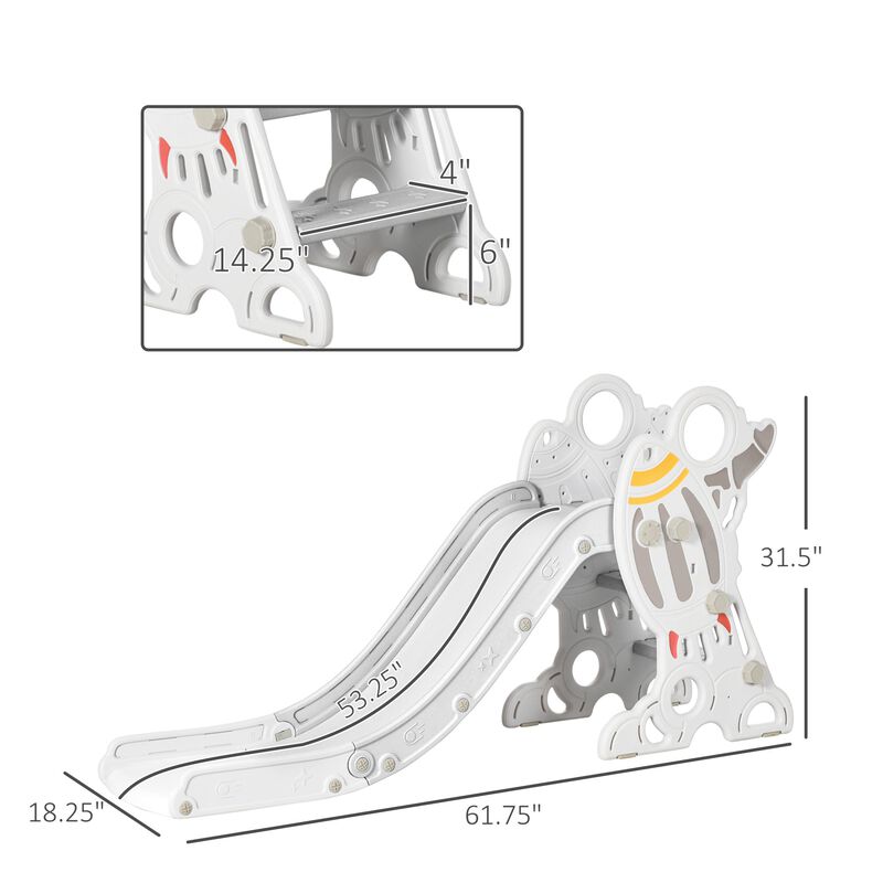 Gray Toddler Playset: Indoor Space Theme Slide for Ages 1.5-3