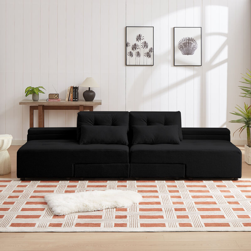 Merax Convertible 3 in 1 Sleeper Sectional Sofa