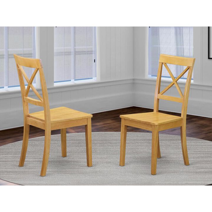 East West Furniture Dining Chair Oak, BOC-OAK-W