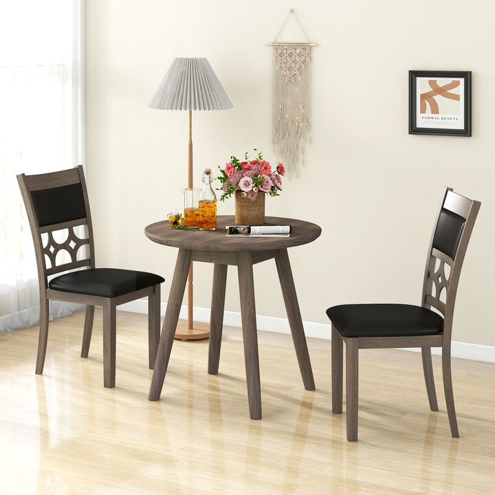 Upholstered Dining Chair Set of 2 with Padded Backrest and Seat