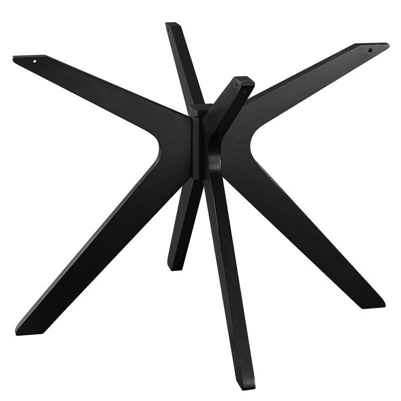 Modway - Traverse 50" Round Performance Artificial Marble Dining Table Black White