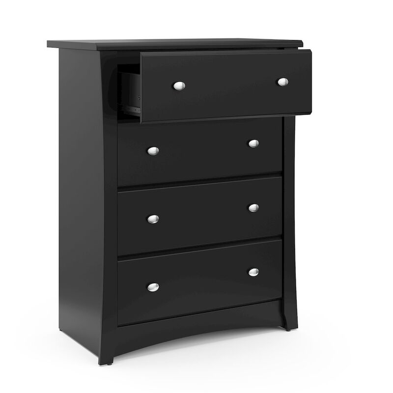 Storkcraft Crescent 4 Drawer Chest (Black) – GREENGUARD Gold Certified