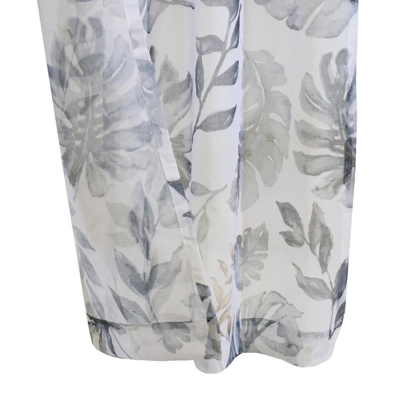 Habitat Alba Sheer Botanical Leaf Design Touch of Nature to Your Home or Office Grommet Curtain Panel 52" x 95" Taupe