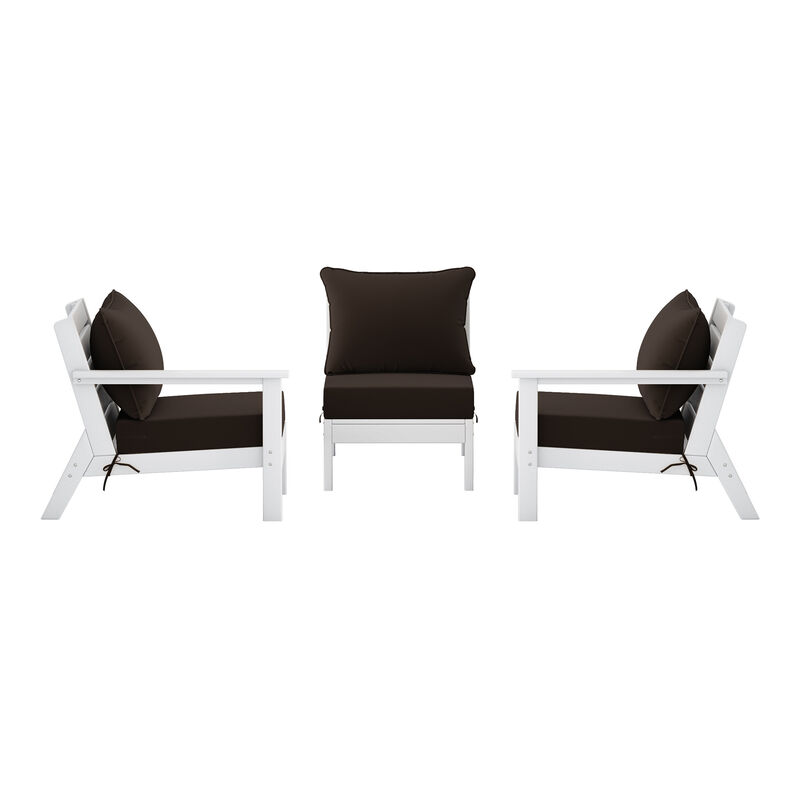WestinTrends Outdoor Patio HDPE Sectional Sofa with Patio Cushions