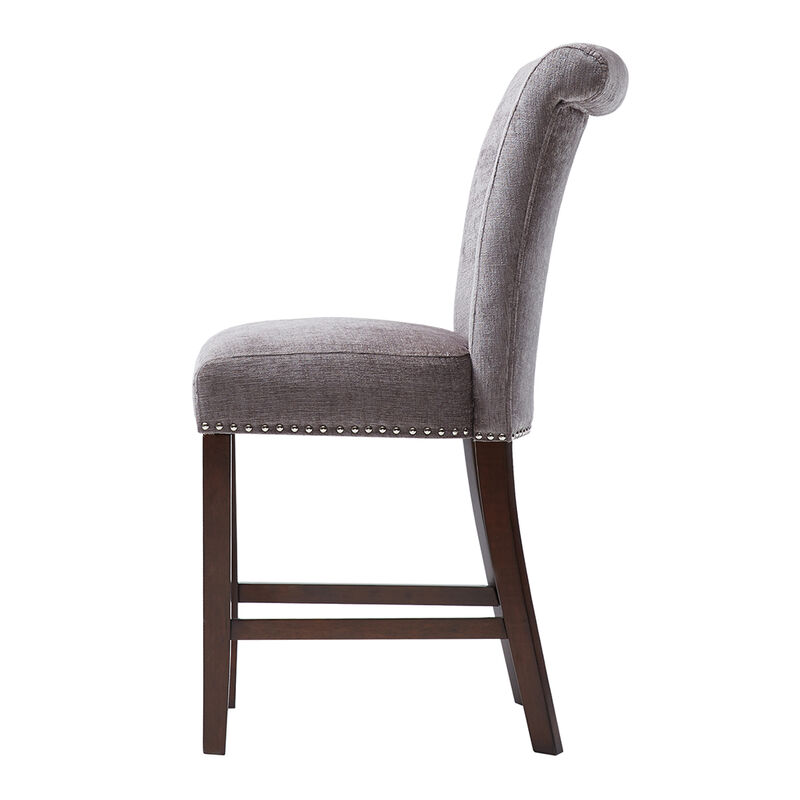 Gracie Mills Rafael Solid Button Tufted Counter Stool