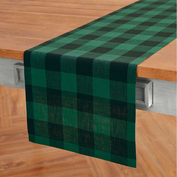 Solino Home 100% Pure Linen Table Runner | Buffalo Check